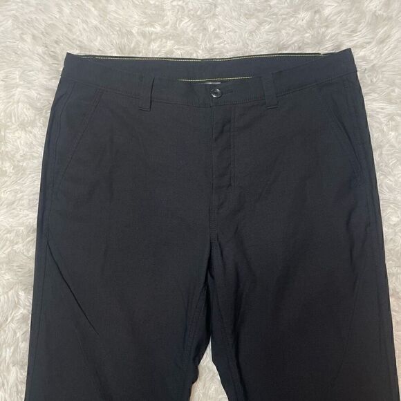 Eddie Bauer Mens Black Pants Size 34x32 Stretchy Zipper Pocket - Picture 2 of 12